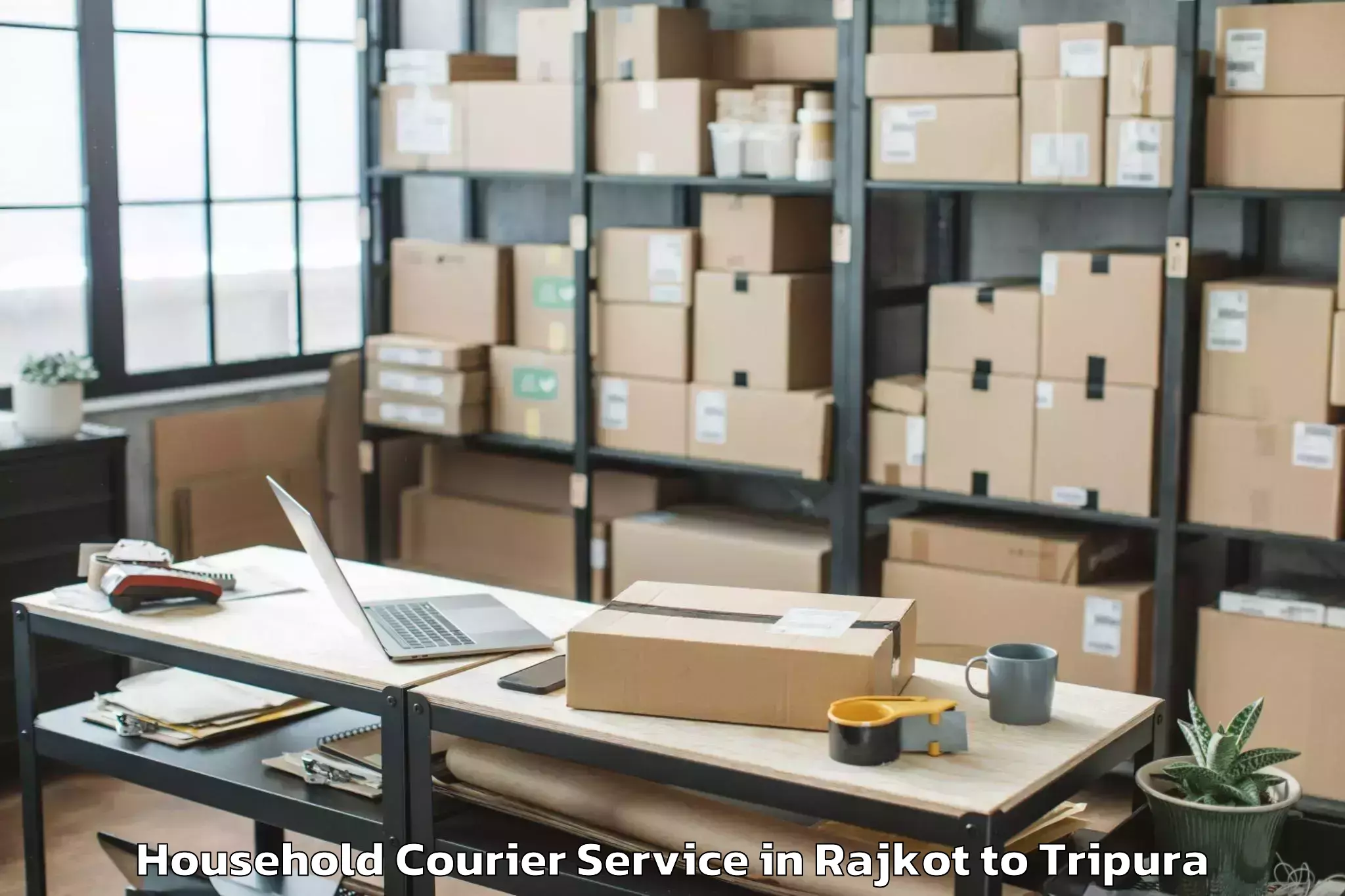 Book Rajkot to Kailashahar Airport Ixh Household Courier